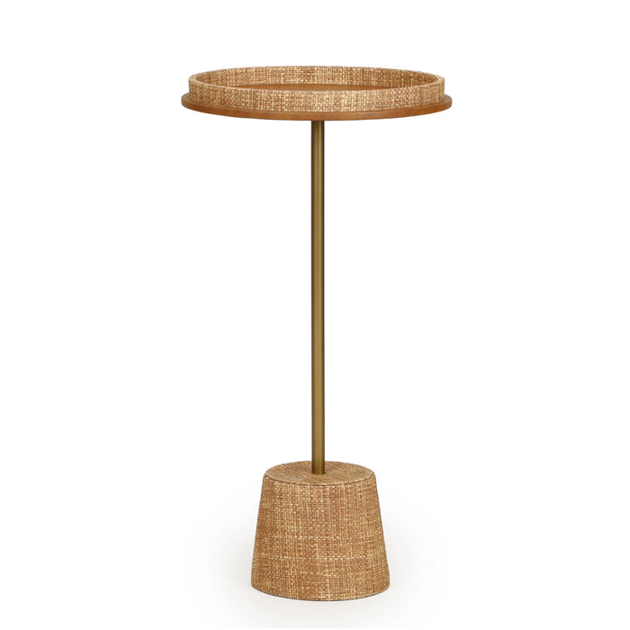 Saddle Natural Raffia Contract-Grade Side Table