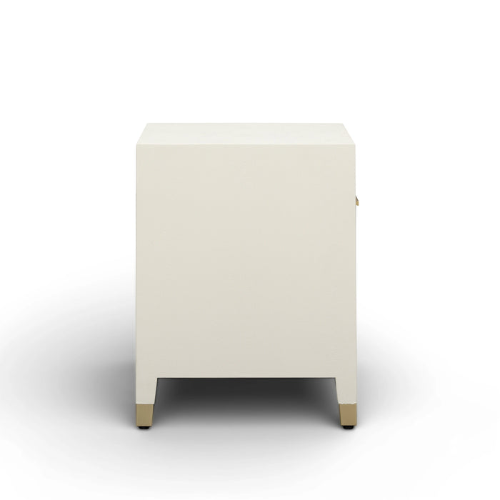 Dani 25" Cream Faux Shagreen Nightstand with Drawer