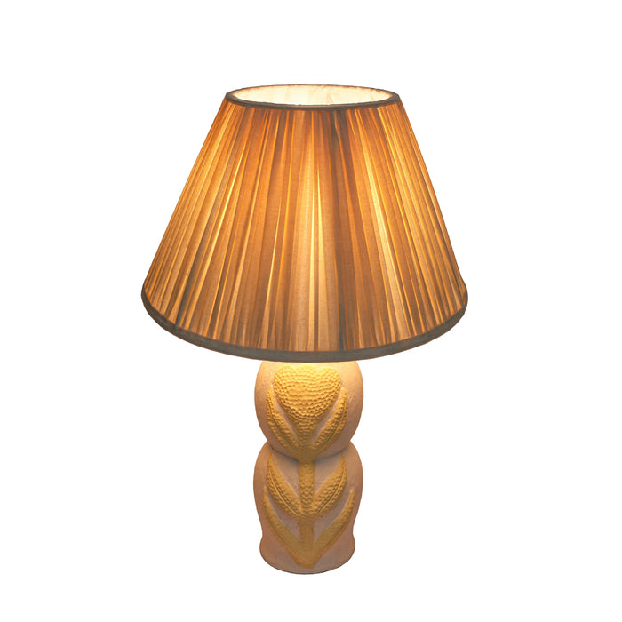 Edith Papier Mache Flower Pleated Table Lamp