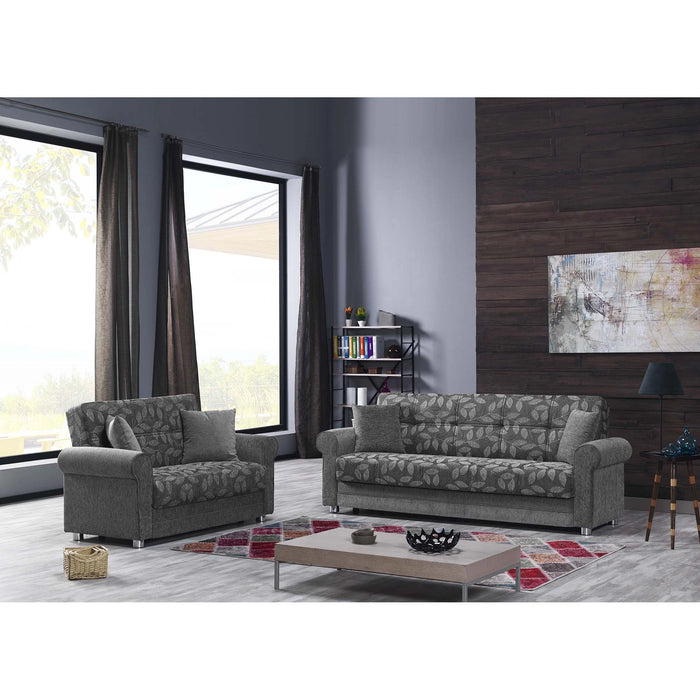 Ottomanson Rio Grande Collection Upholstered Convertible Loveseat with Storage
