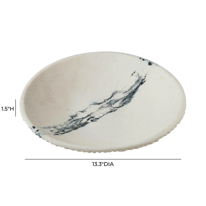 Ikani Black &amp; White Resin Serving Plate
