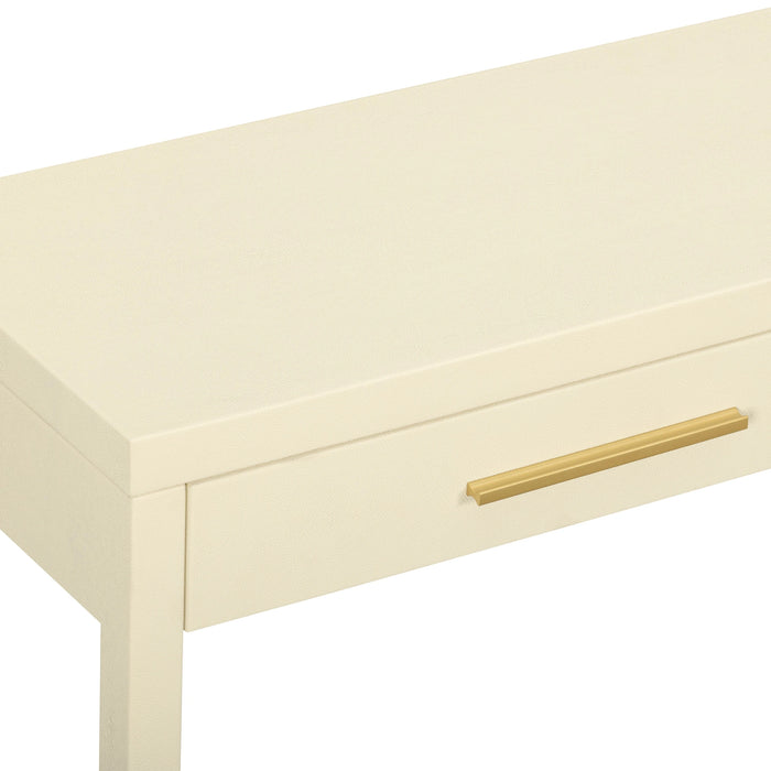 Dani 54" Cream Faux Shagreen 2-Drawer Console Table