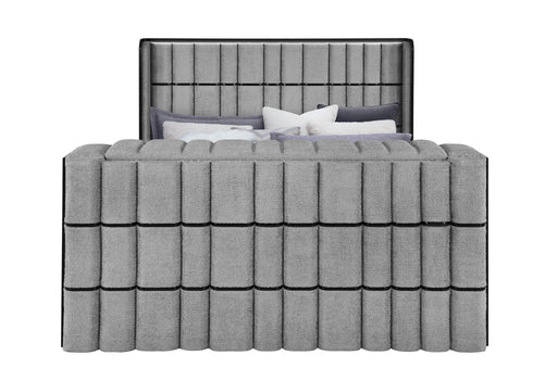 Isabella Grey Bed with LED, TV Lift, Speaker and Fireplace