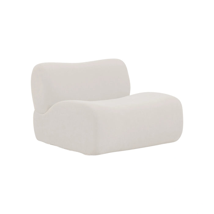 Zenith Contract-Grade Upcycled Fabric Cream Armless Chair