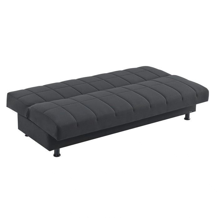 Ottomanson Sasta Collection Convertible Sofabed with Storage, Living Room Furniture, Bedroom Couch For Small Rooms, Studio Apartment Essentials, Black
