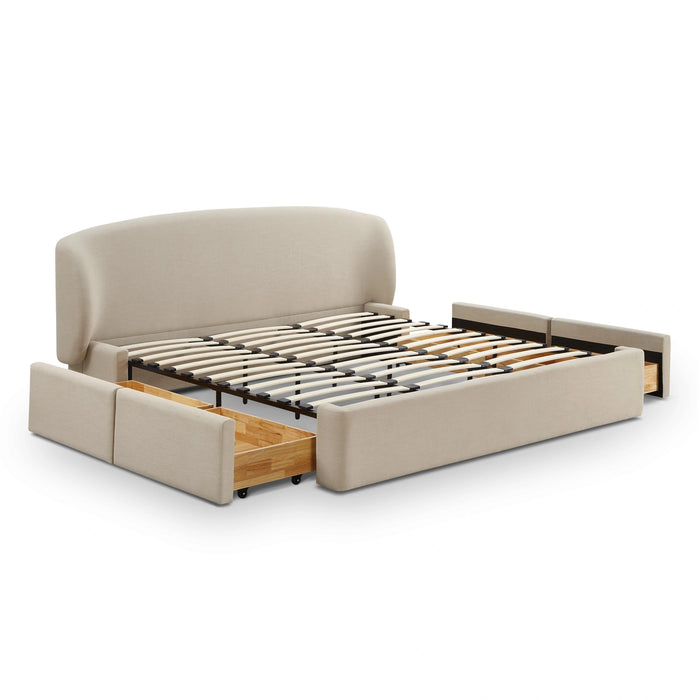 Corey Upcycled Performance Linen Storage Bed
