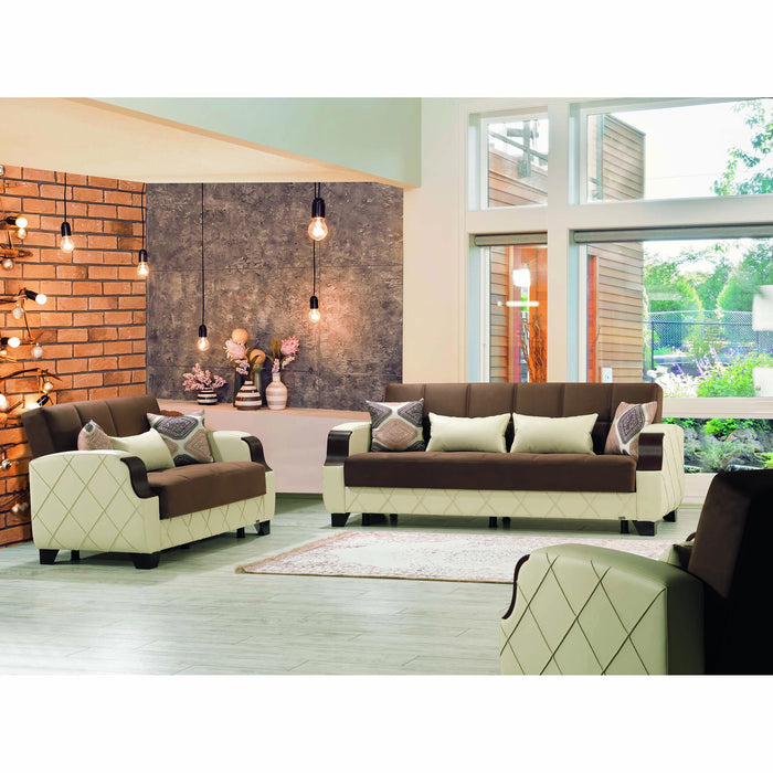 Ottomanson Molina Collection Upholstered Convertible Sofabed with Storage