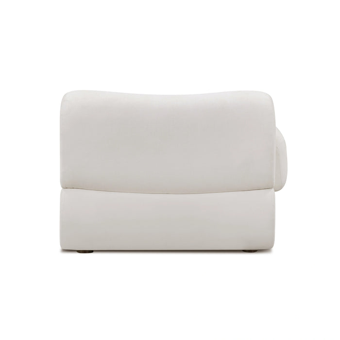 Zenith Contract-Grade Upcycled Fabric Cream Corner Chair