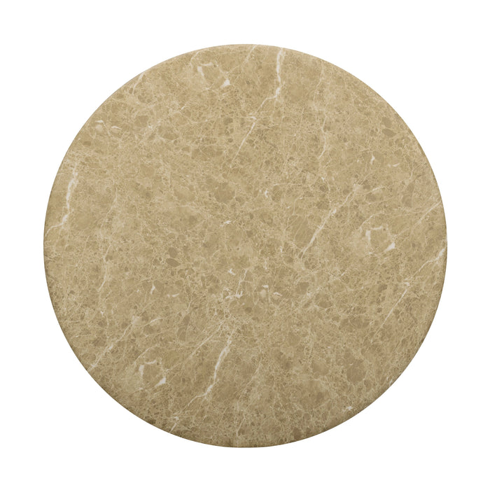 Cynthia 36" Faux Travertine Concrete Indoor/Outdoor Coffee Table
