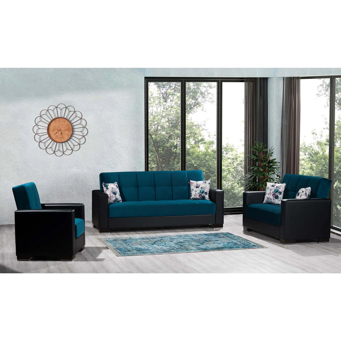 Ottomanson Armada Collection Upholstered Convertible Sofabed with Storage