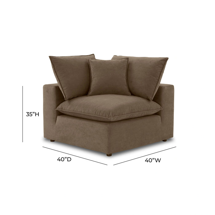 Cali Chocolate Brown Performance Velvet Corner Chair