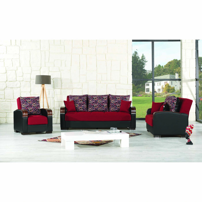 Ottomanson Mobimax Collection Upholstered Convertible Loveseat with Storage
