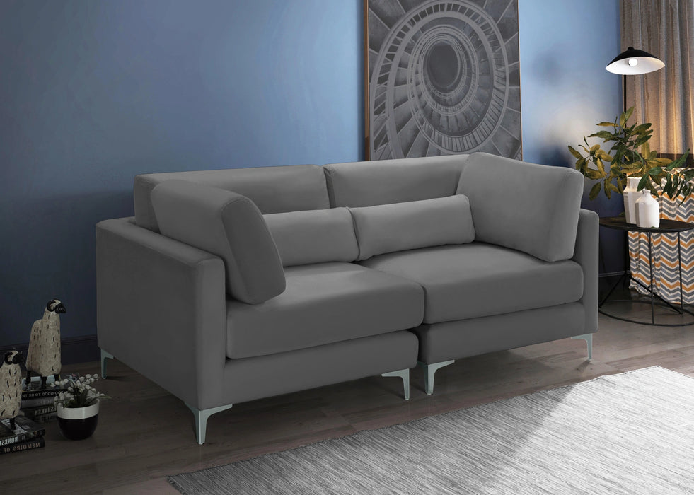 Julia Grey Velvet Modular Sofa