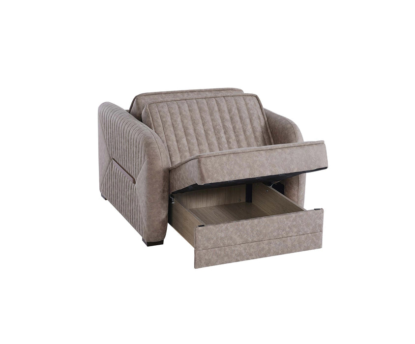 Ottomanson Speedy Collection Upholstered Convertible Armchair with Storage