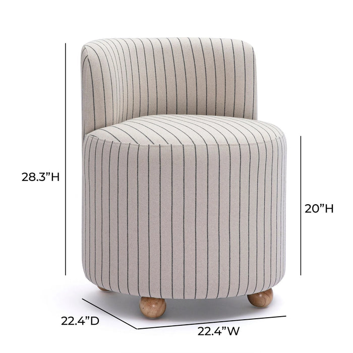 Hakuna Black and White Striped Linen Desk Chair