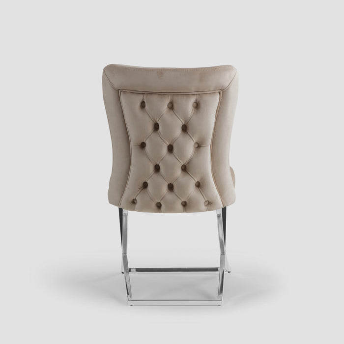 Ottomanson Royal Collection Upholstered Gold Legged Dining Chair, Set of 2