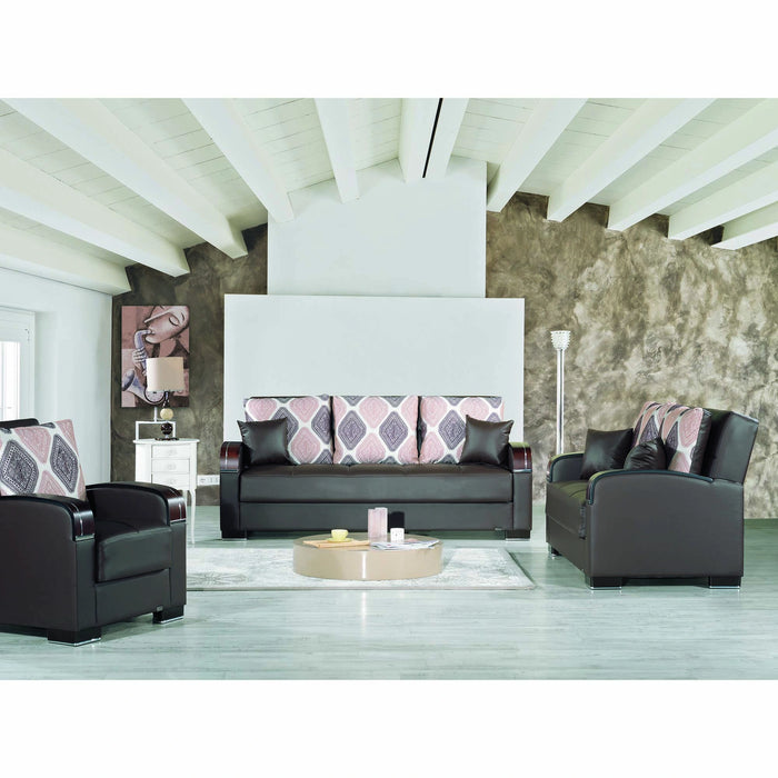 Ottomanson Mobimax Collection Upholstered Convertible Loveseat with Storage