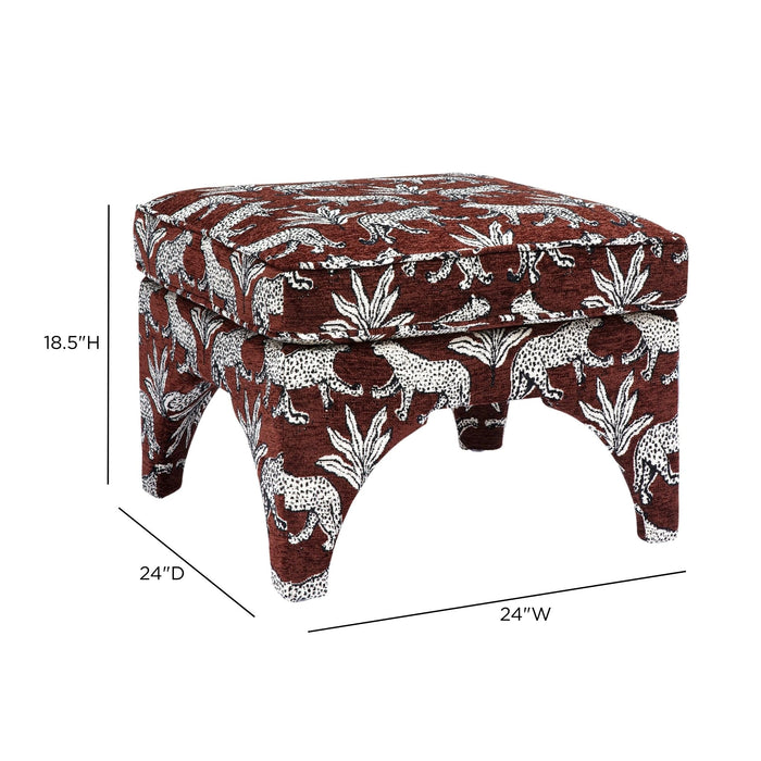 Raji Leopard Jacquard Ottoman