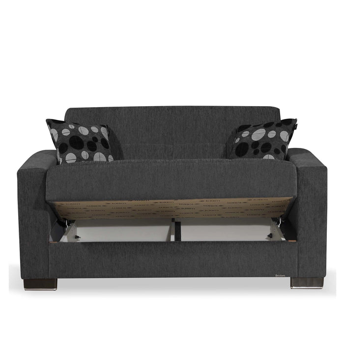 Ottomanson Armada Collection Upholstered Convertible Loveseat with Storage