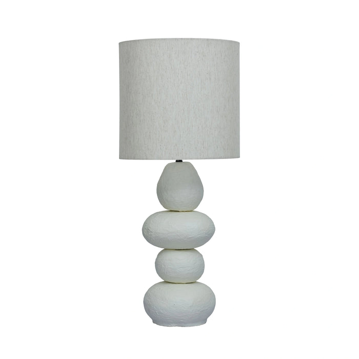 Pebble Cream Papier Mache Table Lamp