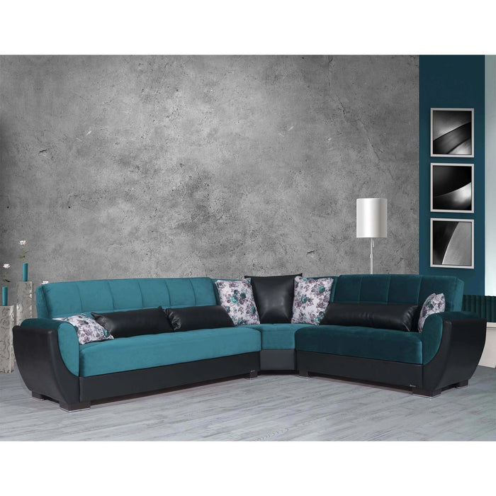 Ottomanson Armada Air Collection Upholstered Convertible Sectional with Storage