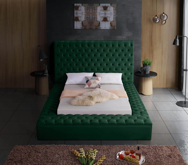 Bliss Green Velvet King Bed (3 Boxes)