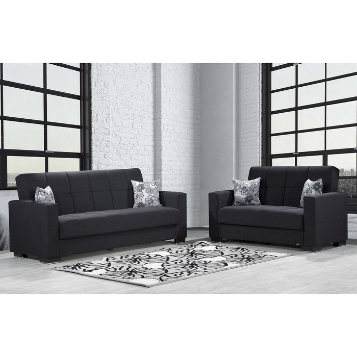 Ottomanson Armada Collection Upholstered Convertible Loveseat with Storage