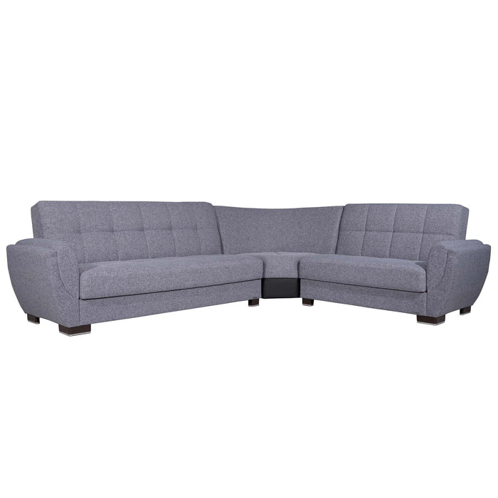 Ottomanson Armada Air Collection Upholstered Convertible Sectional with Storage