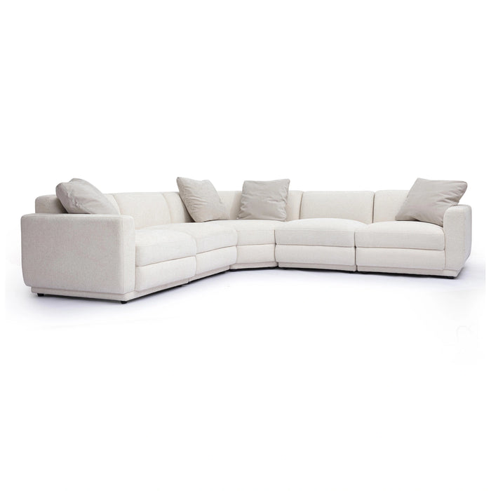 Perry 5-Piece Cream Performance Chenille Modular L-Sectional