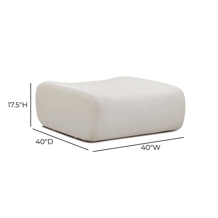 Zenith Contract-Grade Upcycled Cream Fabric Ottoman