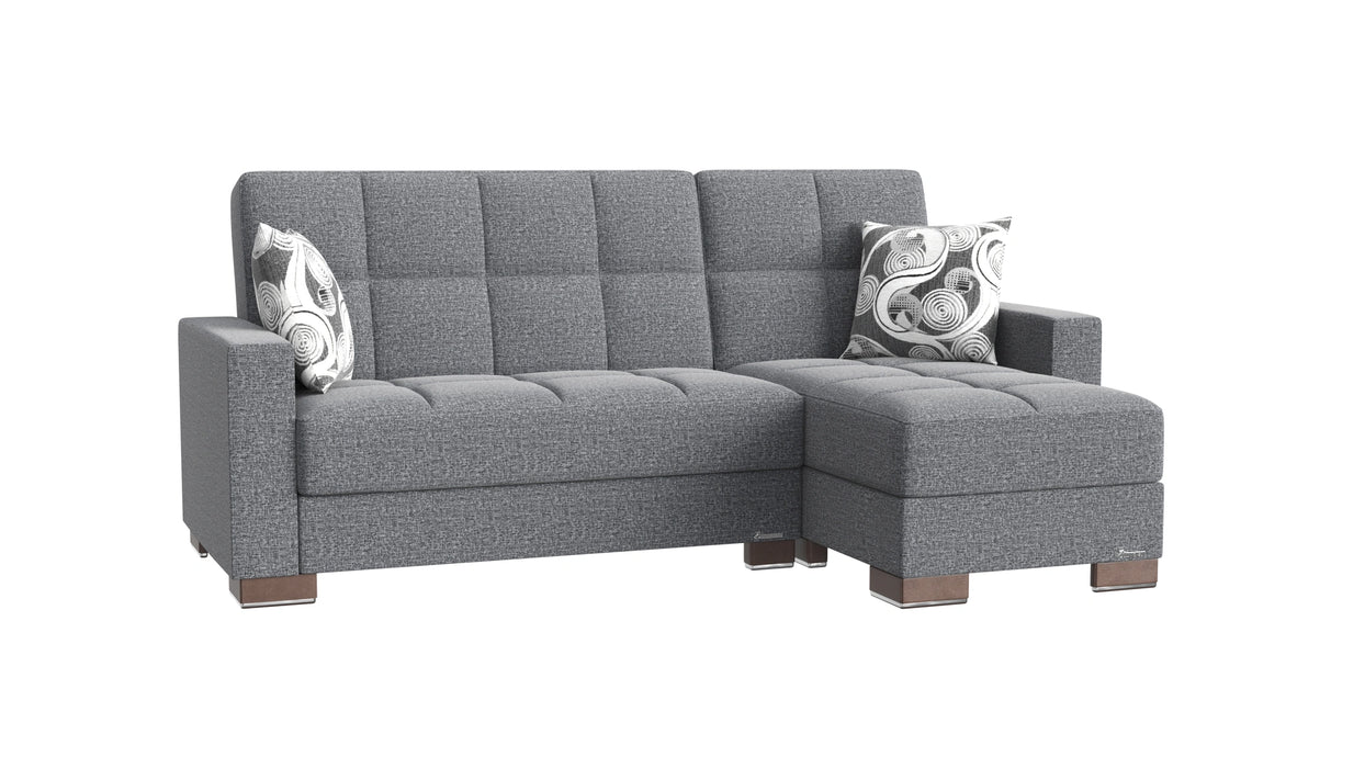 Ottomanson Armada Collection Upholstered Convertible Chaise Lounge with Storage