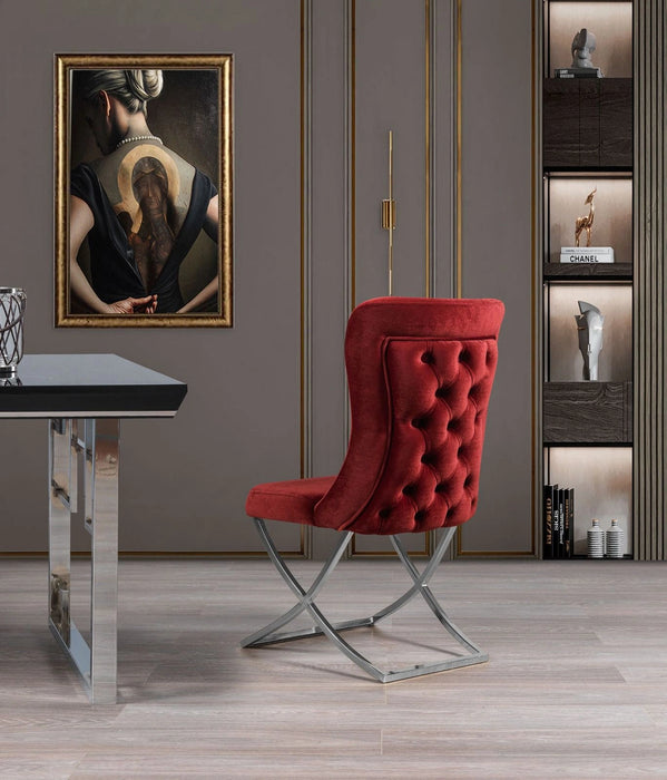 Ottomanson Royal Collection Upholstered Gold Legged Dining Chair, Set of 2