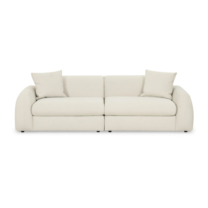 Kourtney 100" Cream Performance Faux Mohair Sofa