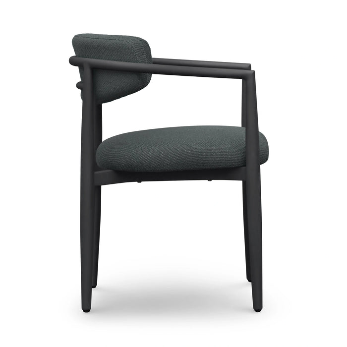 Annika Textured Contract-Grade Fabric Outdoor Dining Arm Chair