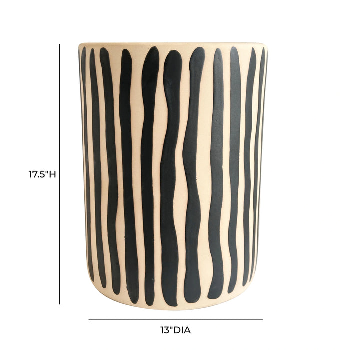 Tempest Indoor/Outdoor Ceramic Table in Stripes