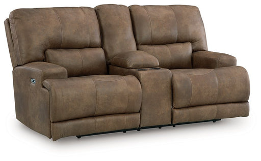 Beckley Place Power Reclining Loveseat with Console - Home And Beyond