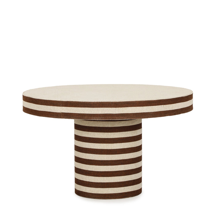 Lyra 30" Natural Striped Cotton Jute Contract-Grade Coffee Table