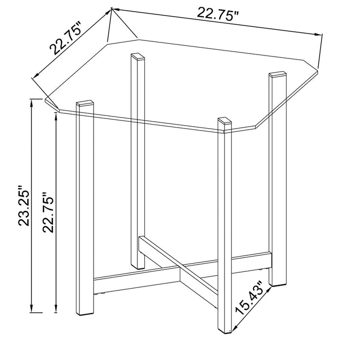 Cronin Glass Top End Table
