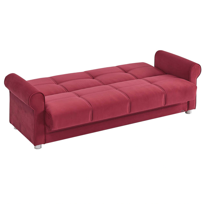 Ottomanson Sara Collection Upholstered Convertible Sofabed with Storage