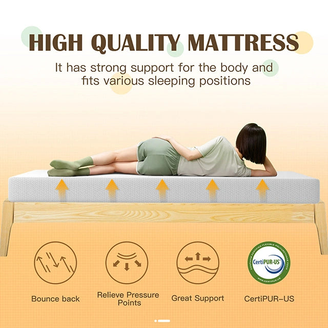 Forsythia 8" Green Tea Gel Memory Foam