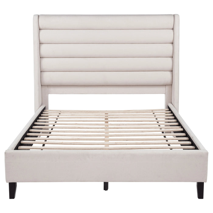 Leslie Upholstered Wingback Platform Bed