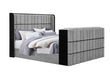 Isabella Grey Bed with LED, TV Lift, Speaker and Fireplace