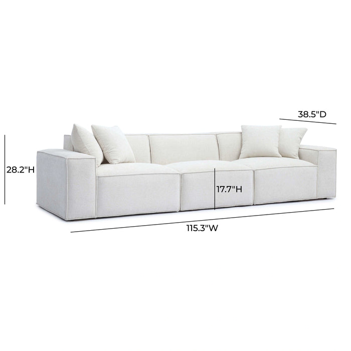 Mindy 115" Performance Chenille Basketweave Modular Sofa
