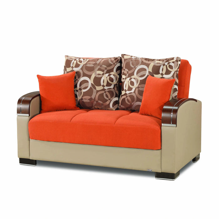 Ottomanson Mobimax Collection Upholstered Convertible Loveseat with Storage