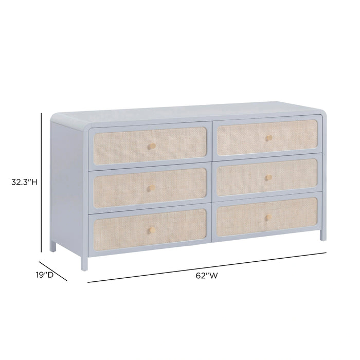 Patty 62" Rattan 6 Drawer Dresser