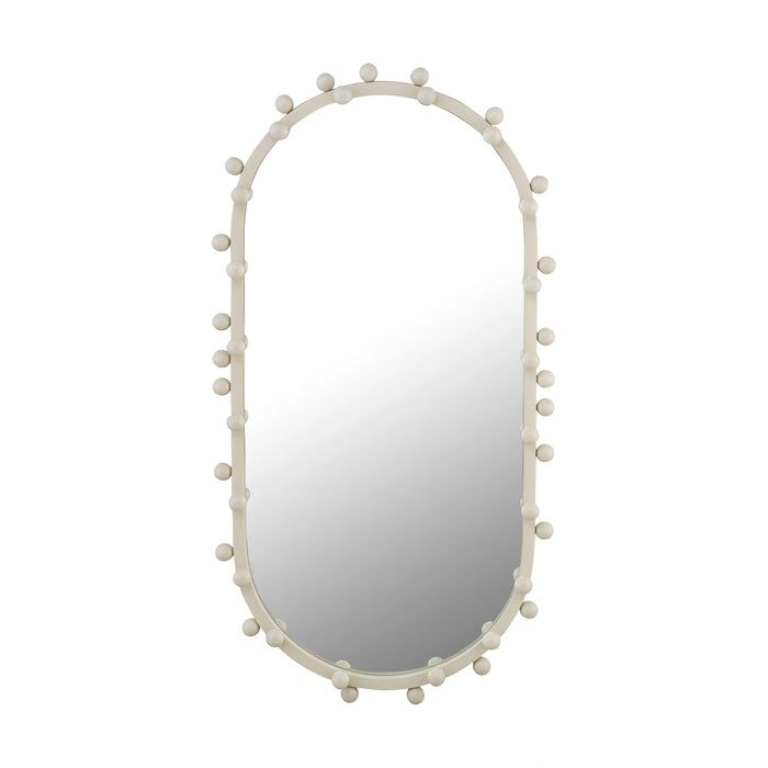 Bubbles Ivory Oval Wall Mirror (17"X31.5"-22.6"X42")