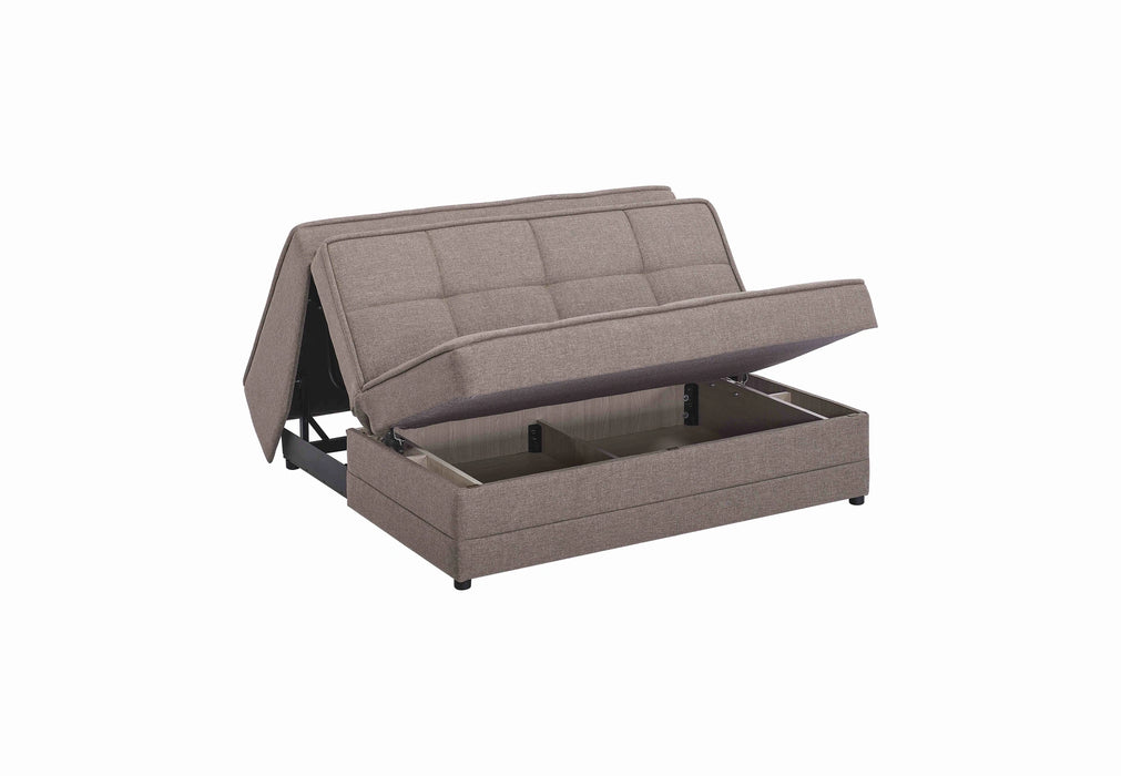 Ottomanson Studio Collection Upholstered Convertible Loveseat with Storage
