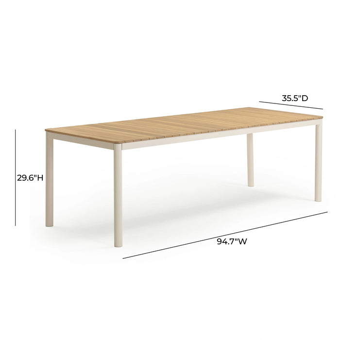 Sardinia 95" Light Teak Outdoor Rectangular Dining Table