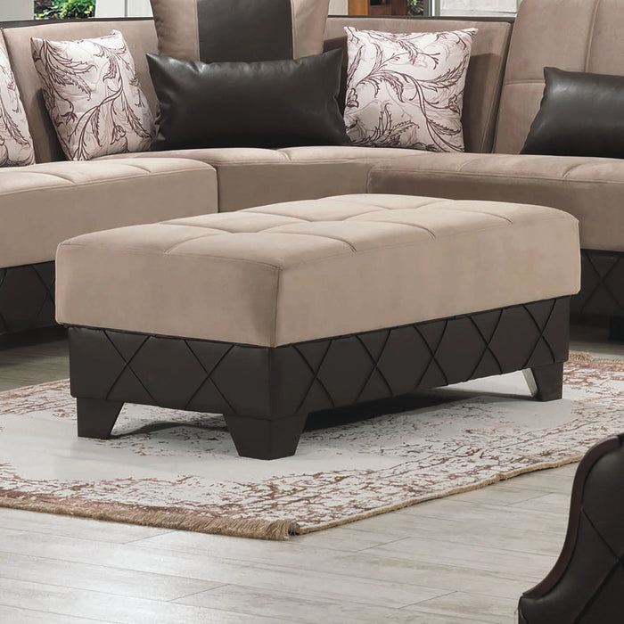 Ottomanson Molina Collection Upholstered Convertible Ottoman with Storage