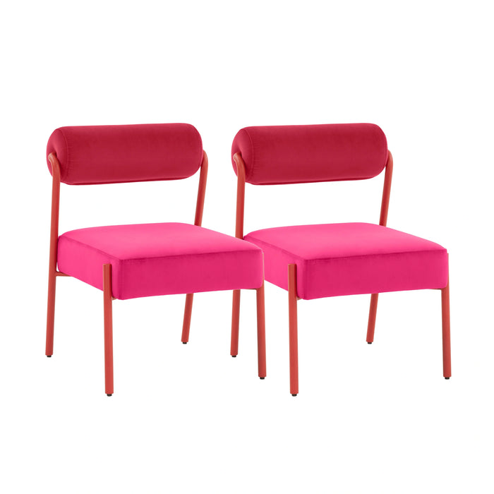Jolene Performance Pink Velvet Dining Chair - Set of 2